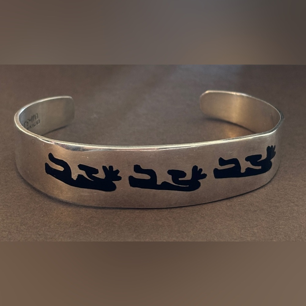 Taxco Mexico 925 Sterling Silver Kokopelli Cuff Bracelet 18g